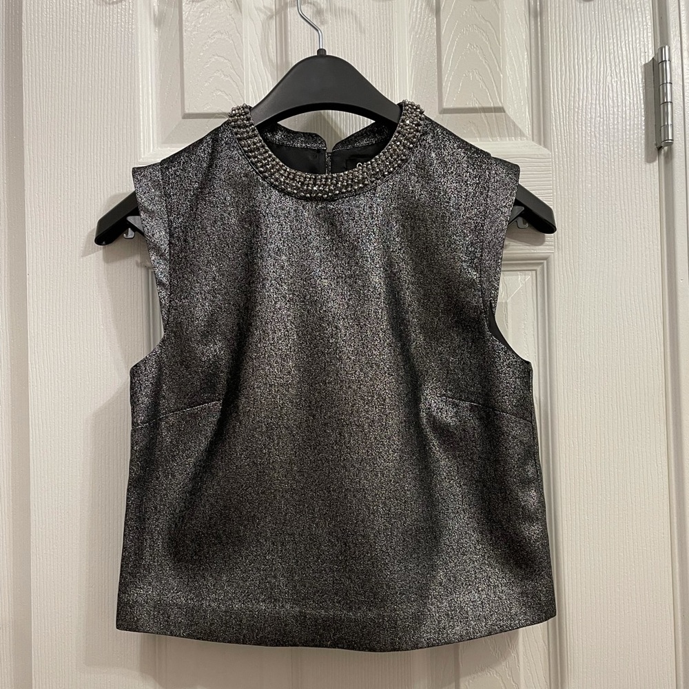 Silver short sleeve top